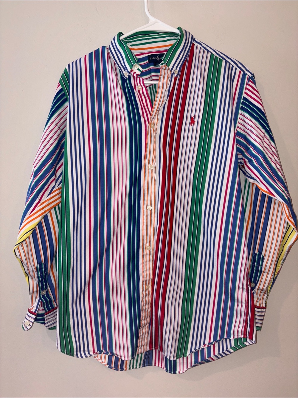 Vintage Ralph Lauren Multicolor Vertical Stripe Button-Down Shirt